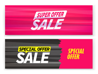 Poster - Super sale banners vector sale. Advertising banners collection