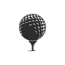 Golf Ball / Black And White / Vector / Icon