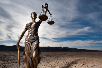 Bronze Themis statue - symbol of Justice