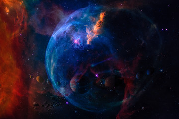 Wall Mural - universe scene with planets, stars and galaxies in outer space, the space exploration. science wallp
