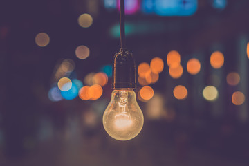 Old light bulb decor close up