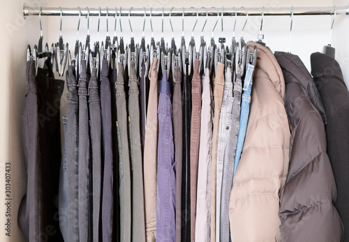 Fotografía Charity clothes hanging up in wardrobe