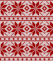 seamless knitted red pattern. christmas backgroung