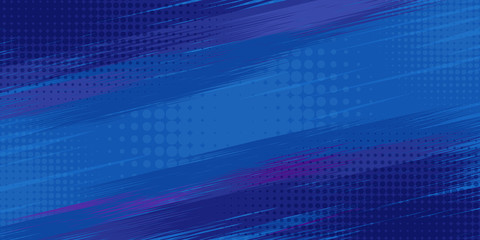 Abstract blue striped retro comic background with halftone corners. Cartoon turquoise background with stripes and half tone pattern for comics book, advertising design, poster, print.