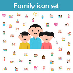 Sticker - Daughter, son, father cartoon icon. Family icons universal set for web and mobile