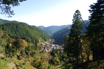 Wall Mural - Hinohara  village in Tokyo view from the top of the mountain