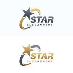 Wall Mural - luxury gold star logo designs template, elegant star logo designs