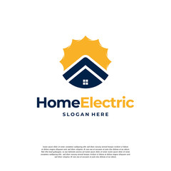 Wall Mural - Home Electric logo designs, Solar energy logo designs concept vector