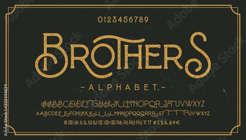 Fotografía Vintage grunge font with dirty noise texture