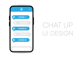 Wall Mural - Voice messages icon on screen phone, event notification. Chat up. Vector illustration.