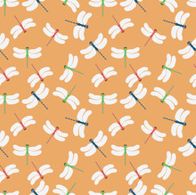 Seamleass Pattern : Dragonfly Seamless Pattern ,for Print On Fabric,textile,book Cover ,packaging 