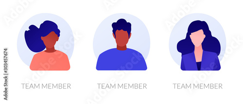Fotografía User personal profile faceless characters set
