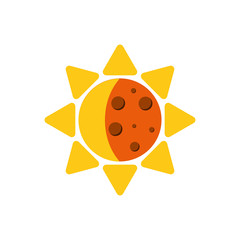 Sticker - eclipse moon sun flat icon image