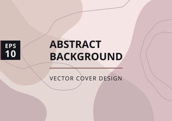 Wall Mural - Fashion abstract background with organic shapes and hand draw line in pastel colors. Modern design template with space for text. Minimal stylish cover for branding design. Vector illustration