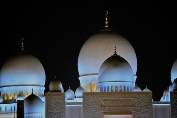 Sticker - sheikh zayed mosque in abu dhabi at night united arab emirates