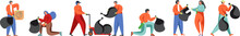 Waste Collection And Street Cleaning , Vector Flat Isolated Illustration
