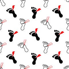 Canvas Print - Human Feet Pain Seamless Pattern