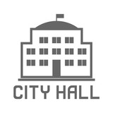 Fototapeta Miasto - City hall building on white background. Vector illustration.