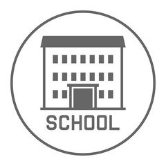 Sticker - School sign. Education symbol. Vector.