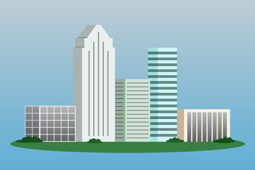 Wall Mural - High-rise buildings. City architecture. Vector illustration.