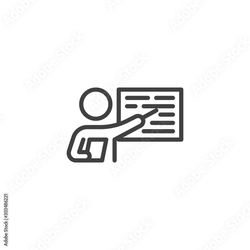 Cuadros en Lienzo Business Presentation line icon