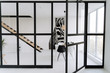 Loft Black Glass Wall with Door Interior Design
