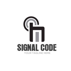 Wall Mural - signal hand phone icons logo designs