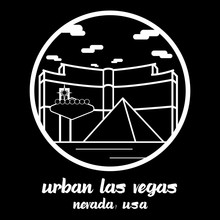 Circle Icon Line Urban Las Vegas. Vector Illustration