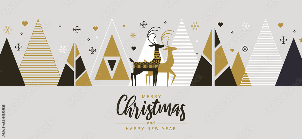 Simple Holiday New year card 3 - obrazy, fototapety, plakaty 