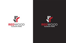 Amazing Red Wood Logo Design Illustration 