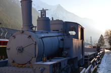 Old Train Chamonix France Mountains