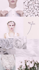 Wall Mural - Fashion aesthetic moodboard. White .tenderness purity mood