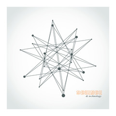 Wall Mural - platonic solid design. connected lines with dots. medical, technology, chemistry and science icon de