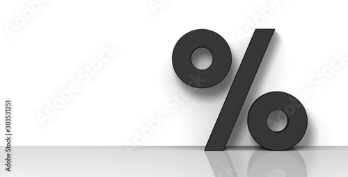 Fotomural percent sign percentage black interest rate 3d sale discount symbol