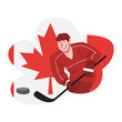 Vector illustration of Canadian hockey player