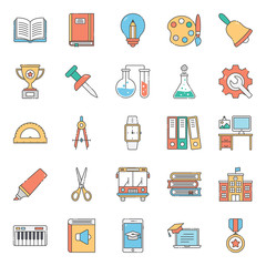 Poster - Classroom Accessories Flat Icons Pack 