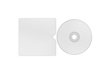 Blank White Compact Disk With Cover, Mock Up Template On Isolated White Background, 3d Illustration