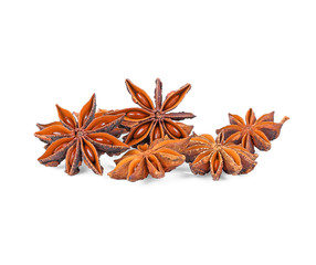 Wall Mural - star anise isolated on the white background, top view