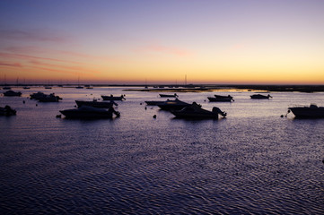 Wall Mural - coucher de soleil a Faro, Portugal