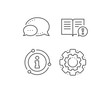 Interesting facts line icon. Chat bubble, info sign elements. Exclamation mark sign. Book symbol. Linear facts outline icon. Information bubble. Vector