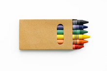 A Small Box Of Color Pencils. Mock Up