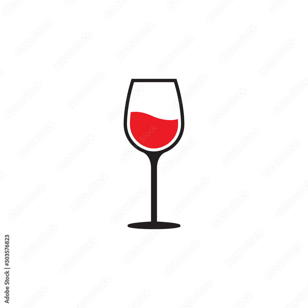 Red wine glass icon  - obrazy, fototapety, plakaty 