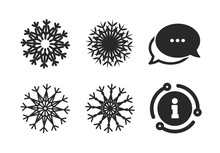 Air Conditioning Signs. Chat, Info Sign. Snowflakes Artistic Icons. Christmas And New Year Winter Symbols. Classic Style Speech Bubble Icon. Vector