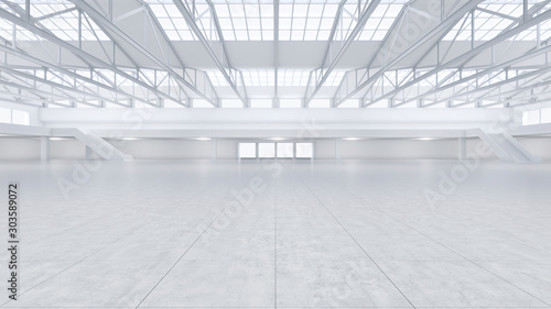 Fotomural 3D render of empty exhibition space