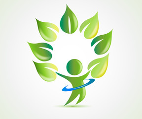 Wall Mural - Logo health nature people tree icon vector