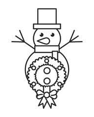 Poster - merry christmas snowman cute character