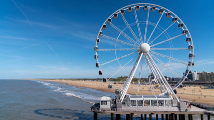  the Hague ferris wheel beach view landscape, netherlands