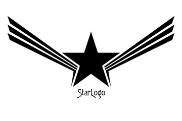 Star with Wings Abstract Logo. Design Elements