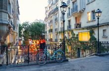 Bike And Staircase In Montmartre, Paris