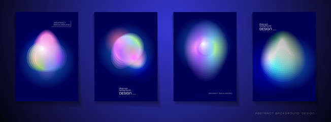 Wall Mural - vector set of abstract background, composition colorful fluid abstraction, holographic and gradient 